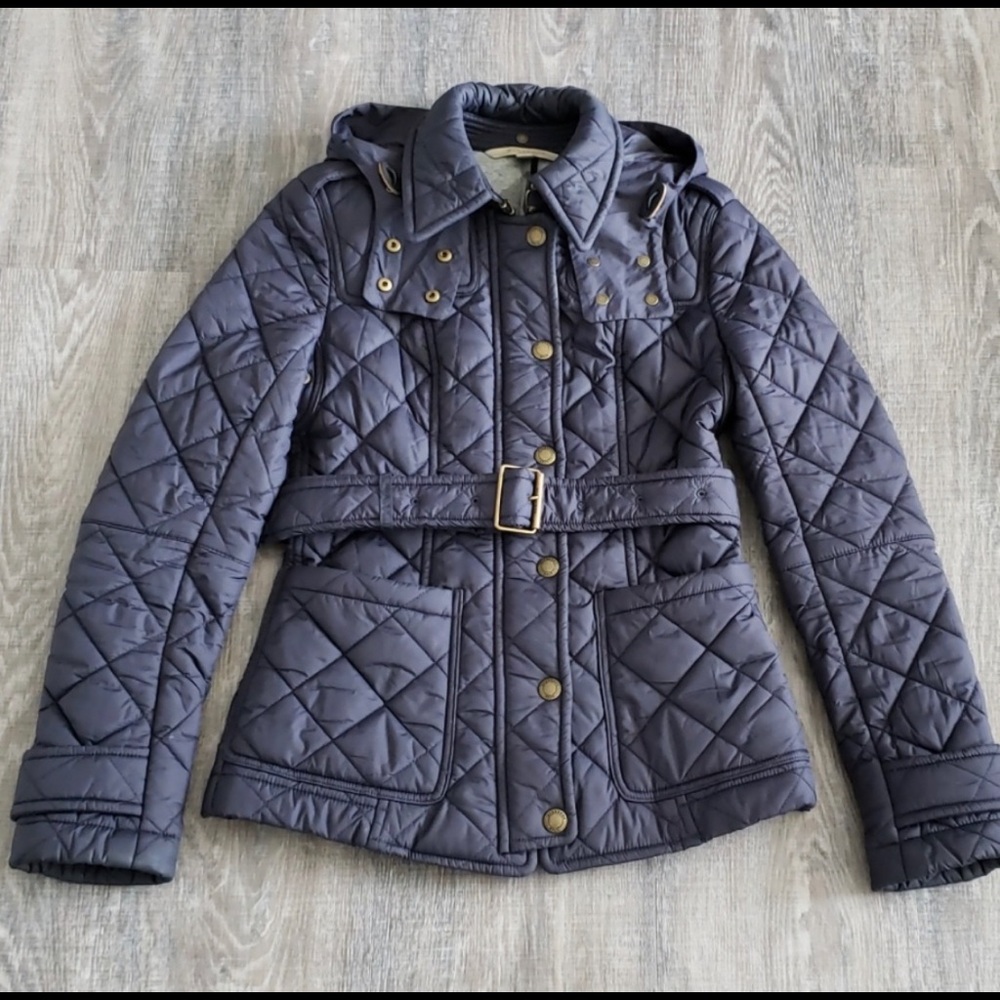 Burberry Brit Quilted Navy Jacket - Size Small